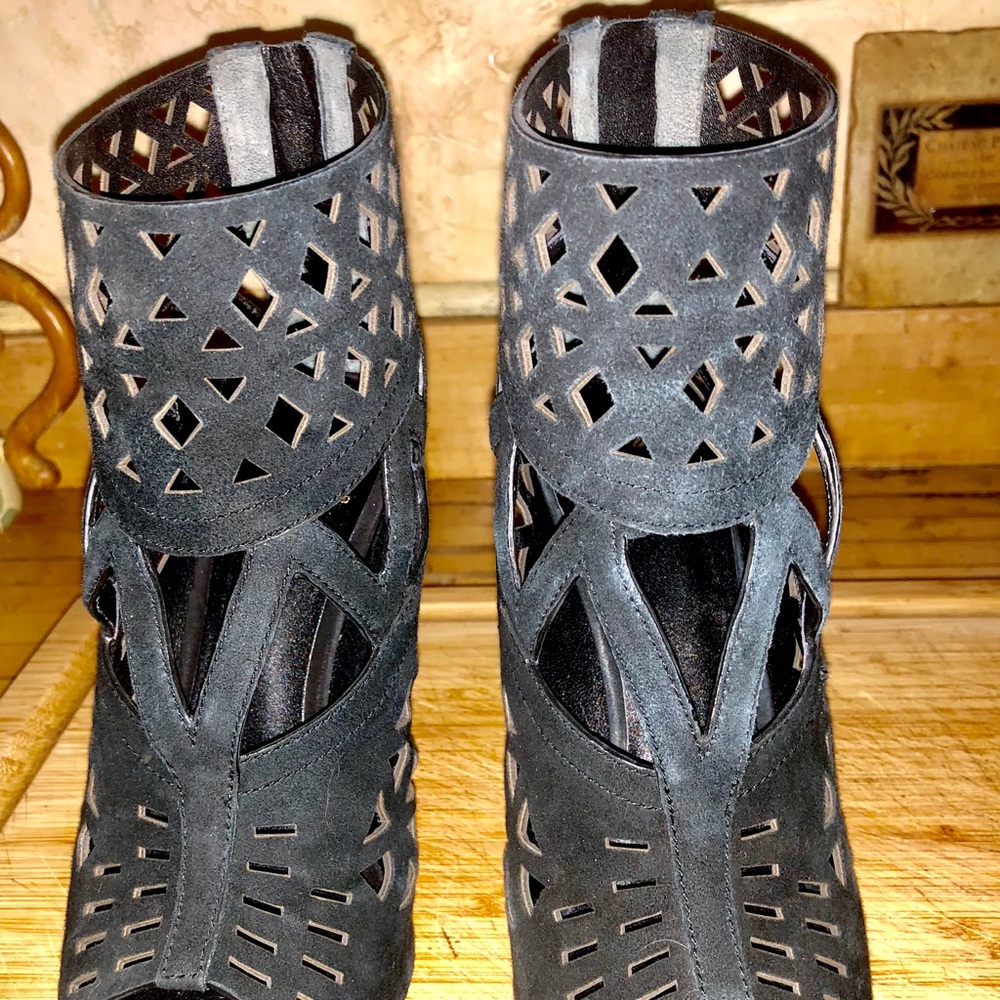Open Toe Laser Cut Booties - Picture 3 of 8